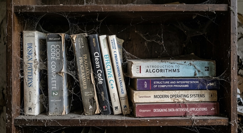 Stack of old Programming Books