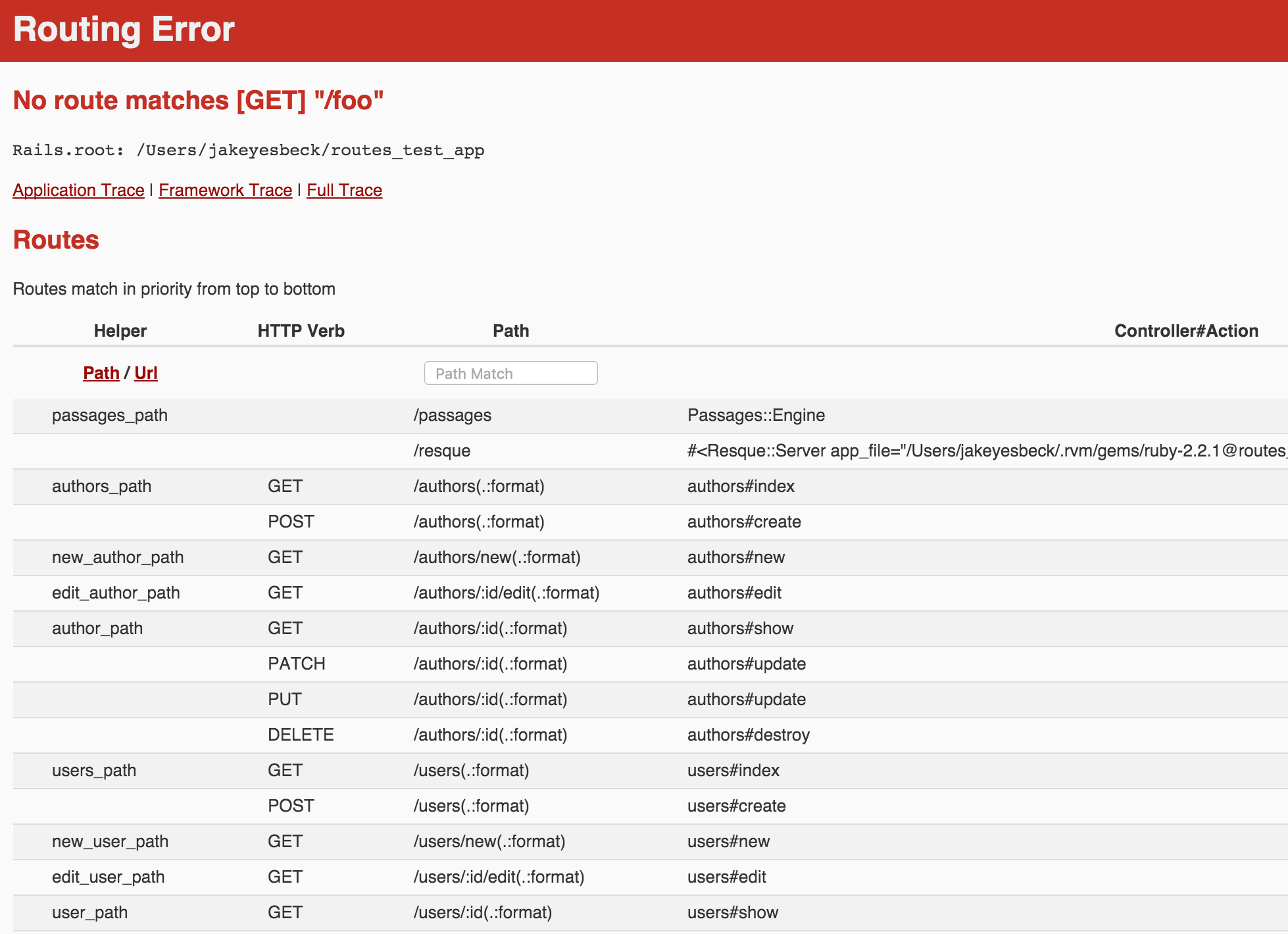 Default Rails Dev No Route